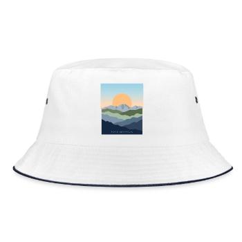 Montenegro Travel Balkans Adriatic Coast Mountains - Bucket Hat - white/navy - Front