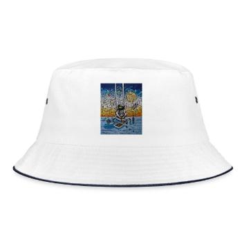 Astronaut Artist - Bucket Hat - Weiß/Navy - Vorne