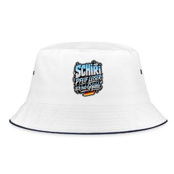 Schiri pfeif leiser ich hab Gefühle - Bucket Hat - Weiß/Navy - Vorne
