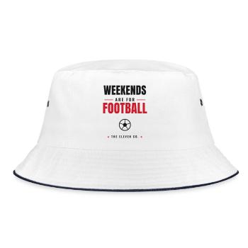 Weekends Are For Football — Bold Typography - Bucket Hat - white/navy - Front