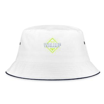 Walluf am Rhein Retro Reben Deutschland Souvenir - Bucket Hat - Weiß/Navy - Vorne