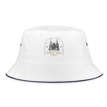 Lübeck Holstentor Since 1478 Built To Last Est - Bucket Hat - white/navy - Front