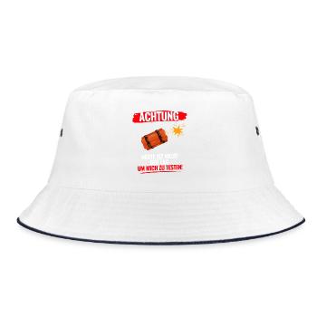 Heute solltest du mich besser nicht provozieren - Bucket Hat - Weiß/Navy - Vorne