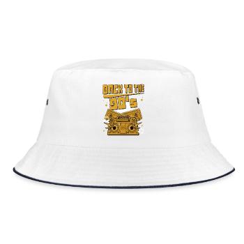 Back to the 90s Boombox - Bucket Hat - white/navy - Front