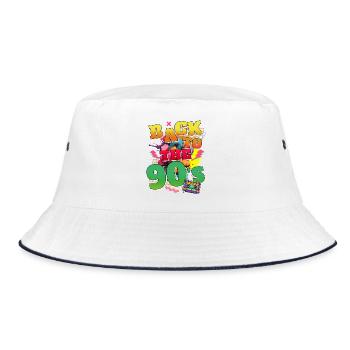 Back to the 90s Neon Pop - Bucket Hat - Weiß/Navy - Vorne