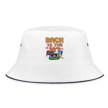 Back to the 90s Retro Gadgets - Bucket Hat - white/navy - Front