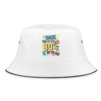 80s Neon Revival - Bucket Hat - white/navy - Front