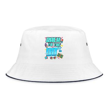 Back to the 90s Neon Retro - Bucket Hat - white/navy - Front