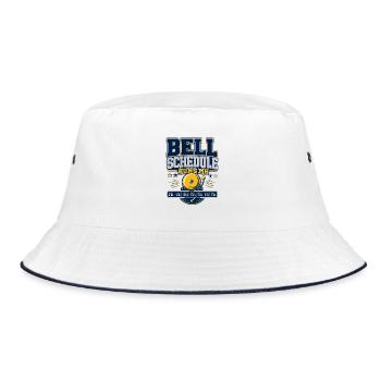 Funny Gift for Teachers, Bell Schedule Runs Me - Bucket Hat - white/navy - Front