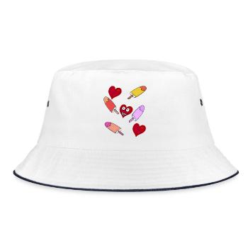 Eis Eiskrem Eiscreme  Kinder - Bucket Hat - white/navy - Front