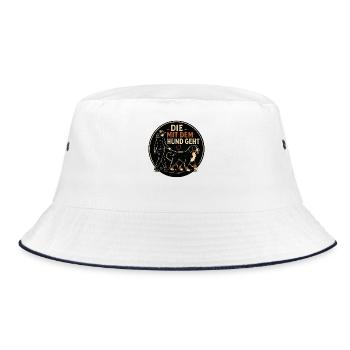 Berner Sennenhund Spruch Hundehalterin Humor - Bucket Hat - Weiß/Navy - Vorne