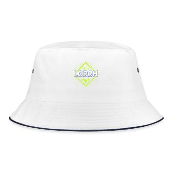 Lorch am Rhein in Deutschland mit Vintage Reben - Bucket Hat - Weiß/Navy - Vorne