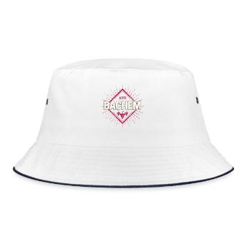 Bachem an der Ahr mit Retro Weintrauben Souvenir - Bucket Hat - Weiß/Navy - Vorne