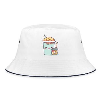 Kawaii drink with sprinkles - Bucket Hat - white/navy - Front