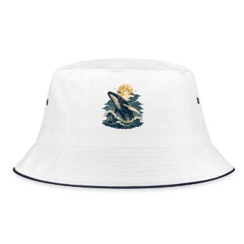 Moonlit Whale Waves - Bucket Hat - white/navy - Front