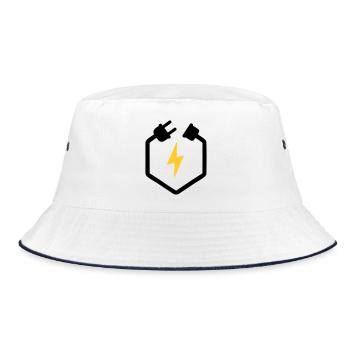 Electrician Plug Power Lightning Logo - Bucket Hat - white/navy - Front