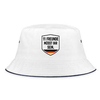 Deutschland Fußball Fan Teamgeist Elf Freunde - Bucket Hat - Weiß/Navy - Vorne