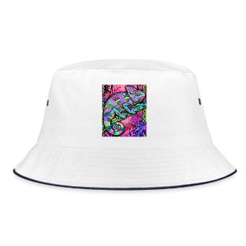 chameleon - Bucket Hat - white/navy - Front