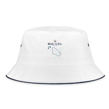 Kitesurfing Sal Cape Verde, Wind to Sal Trade Wind - Bucket Hat - white/navy - Front