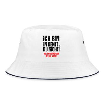 ICH BIN IN RENTE, DU  NICHT! - Bucket Hat - white/navy - Front