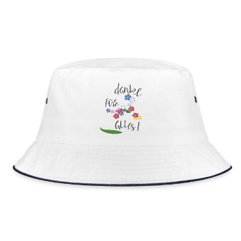 Danke für alles - Bucket Hat - Weiß/Navy - Vorne