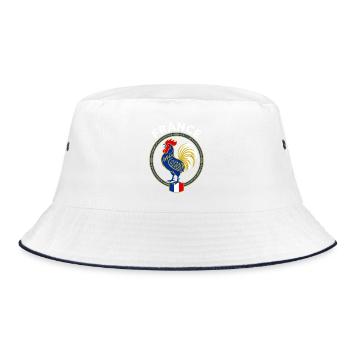 Blason France Coq Gaulois Drapeau - Bob - blanc/marine - Devant