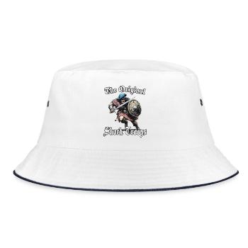 Scottish Clan Warrior Motif | Highland Charge - Bucket Hat - white/navy - Front