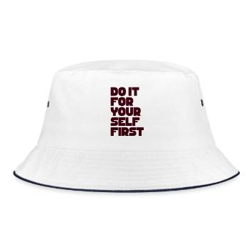 Mach es zuerst für dich selbst - Bucket Hat - Weiß/Navy - Vorne