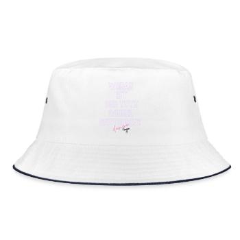 Woran ist der Tote Winkel gestorben? Neon - Bucket Hat - Weiß/Navy - Vorne