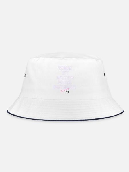 Woran ist der Tote Winkel gestorben? Neon - Bucket Hat - Weiß/Navy - Vorne
