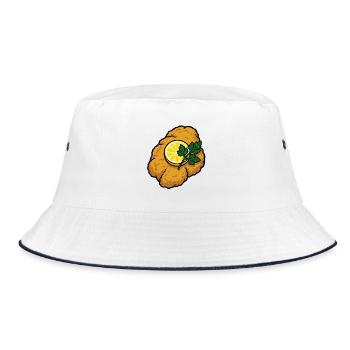 Schnitzel always works | with lemon and parsley - Bucket Hat - white/navy - Front