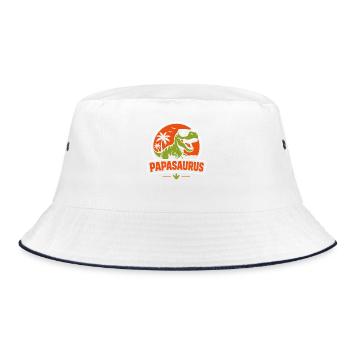 Papasaurus Sunset Tee - Bob - blanc/marine - Devant