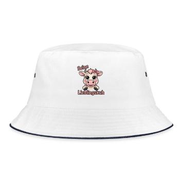  Seine Lieblingskuh Niedliche Cartoon Kuh Mit - Bucket Hat - Weiß/Navy - Vorne