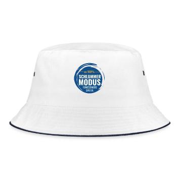 Schlummermodus – Funktioniere später - Bucket Hat - Weiß/Navy - Vorne