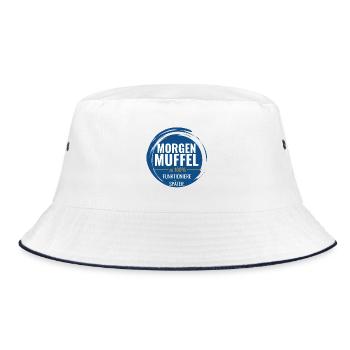 Morgenmuffel – Zu 100% funktioniere später - Bucket Hat - Weiß/Navy - Vorne