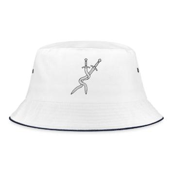 Schwerter Gekreuzt Fantasy Rollenspiel LARP - Bucket Hat - Weiß/Navy - Vorne