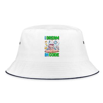 Mobile App Developer I Dream In Code Programming - Bucket Hat - white/navy - Front