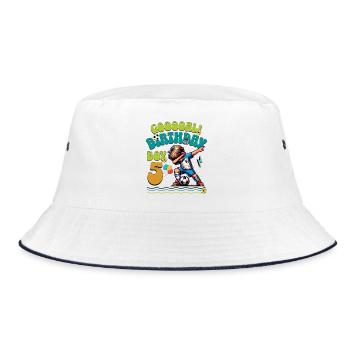 5 . Birthday Football - Bucket Hat - white/navy - Front