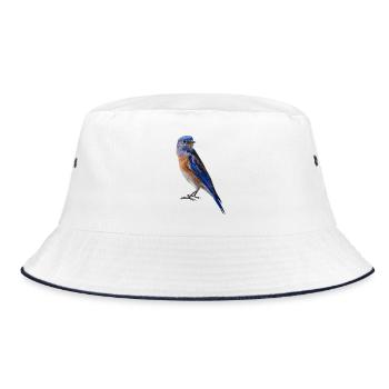 Blue-throated warbler, bird from California - Bucket Hat - white/navy - Front
