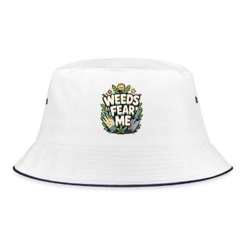 WEEDS FEAR ME Nickerchen - Bucket Hat - Weiß/Navy - Vorne