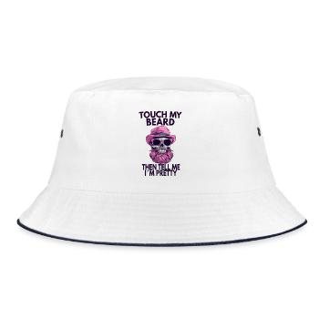 Touch My Beard Then Tell Me I'm Pretty - Bucket Hat - white/navy - Front
