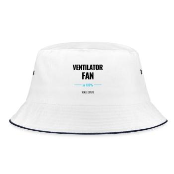Ventilator Fan zu 100% Volle Stufe - Bucket Hat - Weiß/Navy - Vorne
