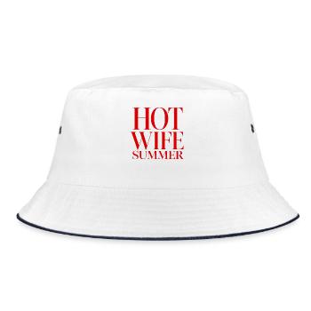 Hot Wife Summer Rouge | Humour Épouse Tendance - Bob - blanc/marine - Devant