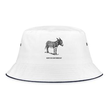 Nicht stur. Nur überzeugt. - Bucket Hat - Weiß/Navy - Vorne