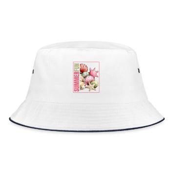 Summer Fun Shells & Starfish - Bucket Hat - white/navy - Front