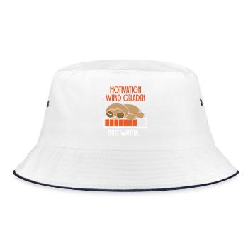 Motivation wird geladen Faultier - Bucket Hat - Weiß/Navy - Vorne