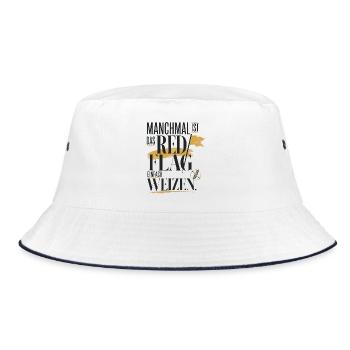 Manchmal ist das Red Flag einfach Weizen - Bucket Hat - Weiß/Navy - Vorne