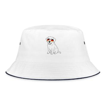 Deutsche flagge Hund deutsch Deutschland Hund - Bucket Hat - Weiß/Navy - Vorne
