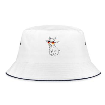 Deutsche flagge Ziege deutsch Deutschland Ziege - Bucket Hat - Weiß/Navy - Vorne
