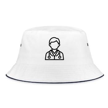Arzt - Bucket Hat - Weiß/Navy - Vorne